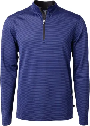 Cutter & Buck Virtue Eco Pique Micro Stripe Recycled Mens Big & Tall Quarter Zip