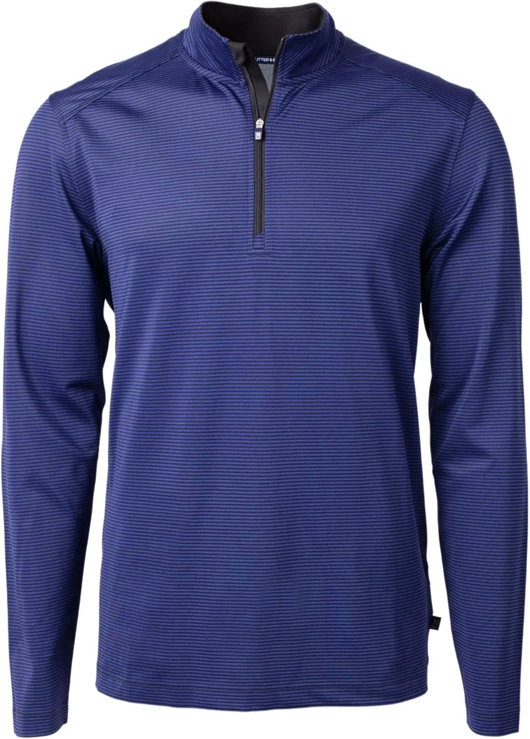 Cutter & Buck Virtue Eco Pique Micro Stripe Recycled Mens Big & Tall Quarter Zip