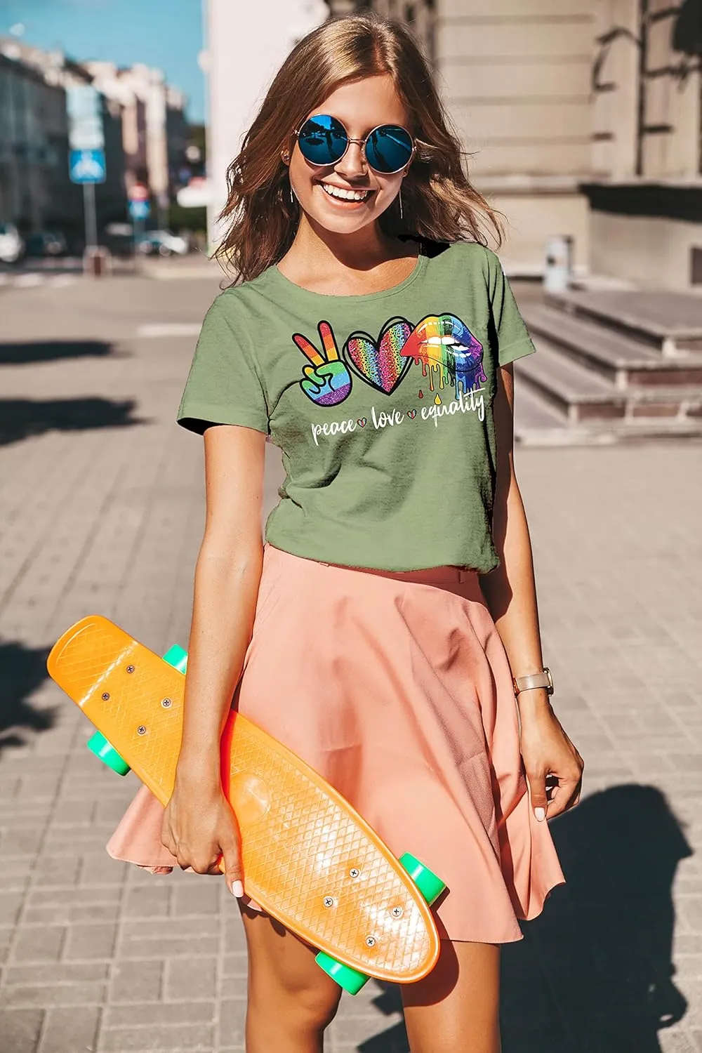Enough Shirt Womens Inspirational Letter Rainbow Graphic Tshirt Gay Pride Casual Tee Tops