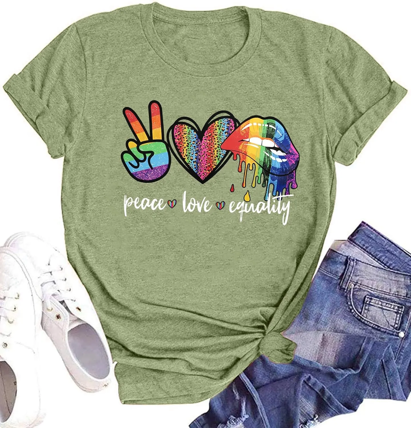 Enough Shirt Womens Inspirational Letter Rainbow Graphic Tshirt Gay Pride Casual Tee Tops