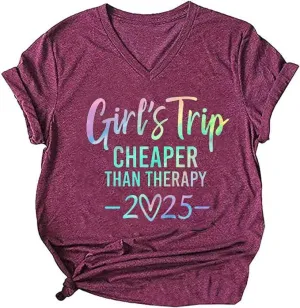 Girls Trip Shirts for Women Tshirt Besties Travel Graphic Tee 2025 Novelty Summer Vacation Beach Hawaii Top