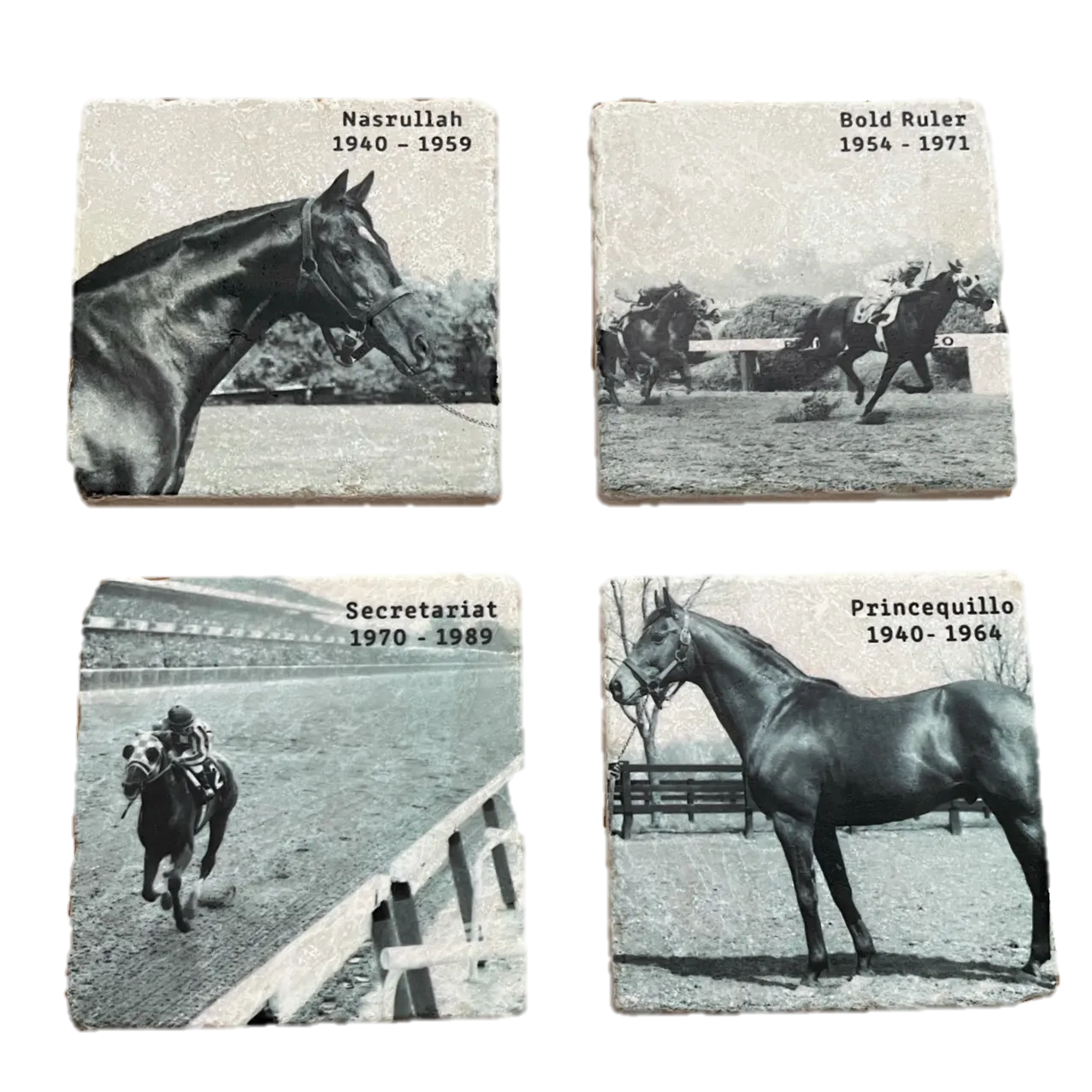 Historical Stallions Marble Coaster Set