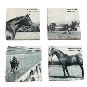 Historical Stallions Marble Coaster Set