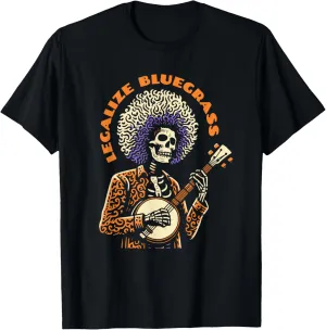 Legalize Bluegrass Skeleton Banjo Man Fun Festival T-Shirt