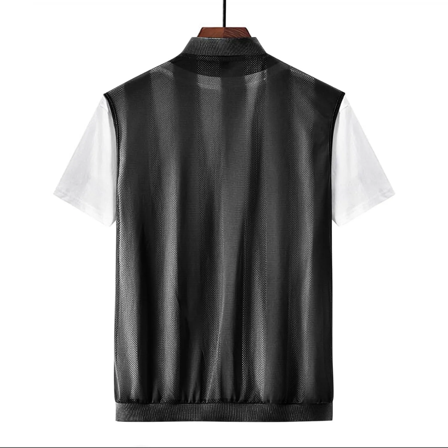 Men Summer Sleeveless Sun Protection Jackets Casual Lightweight Breathable Mesh Zipper Cycling Vest for Hiking Golf