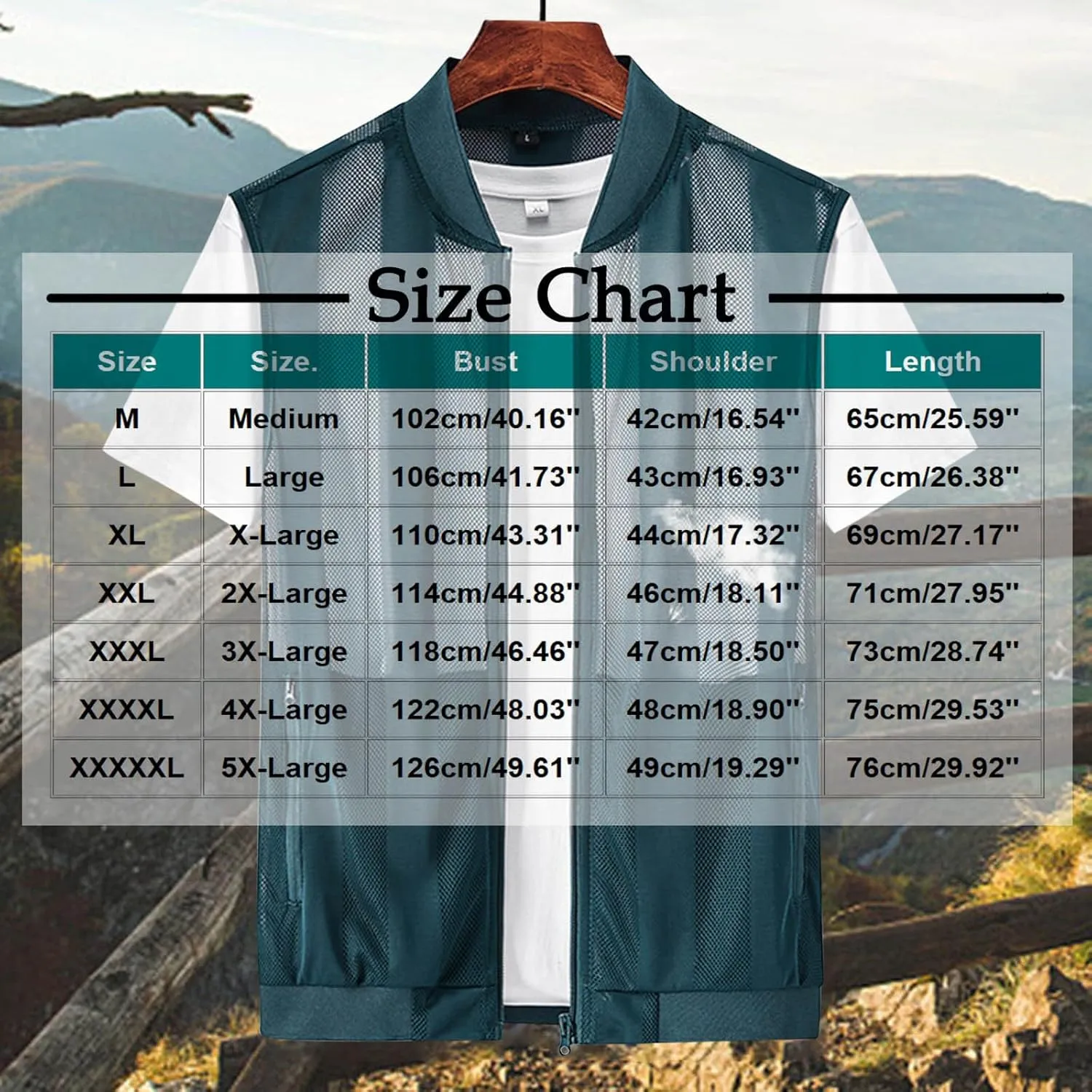 Men Summer Sleeveless Sun Protection Jackets Casual Lightweight Breathable Mesh Zipper Cycling Vest for Hiking Golf