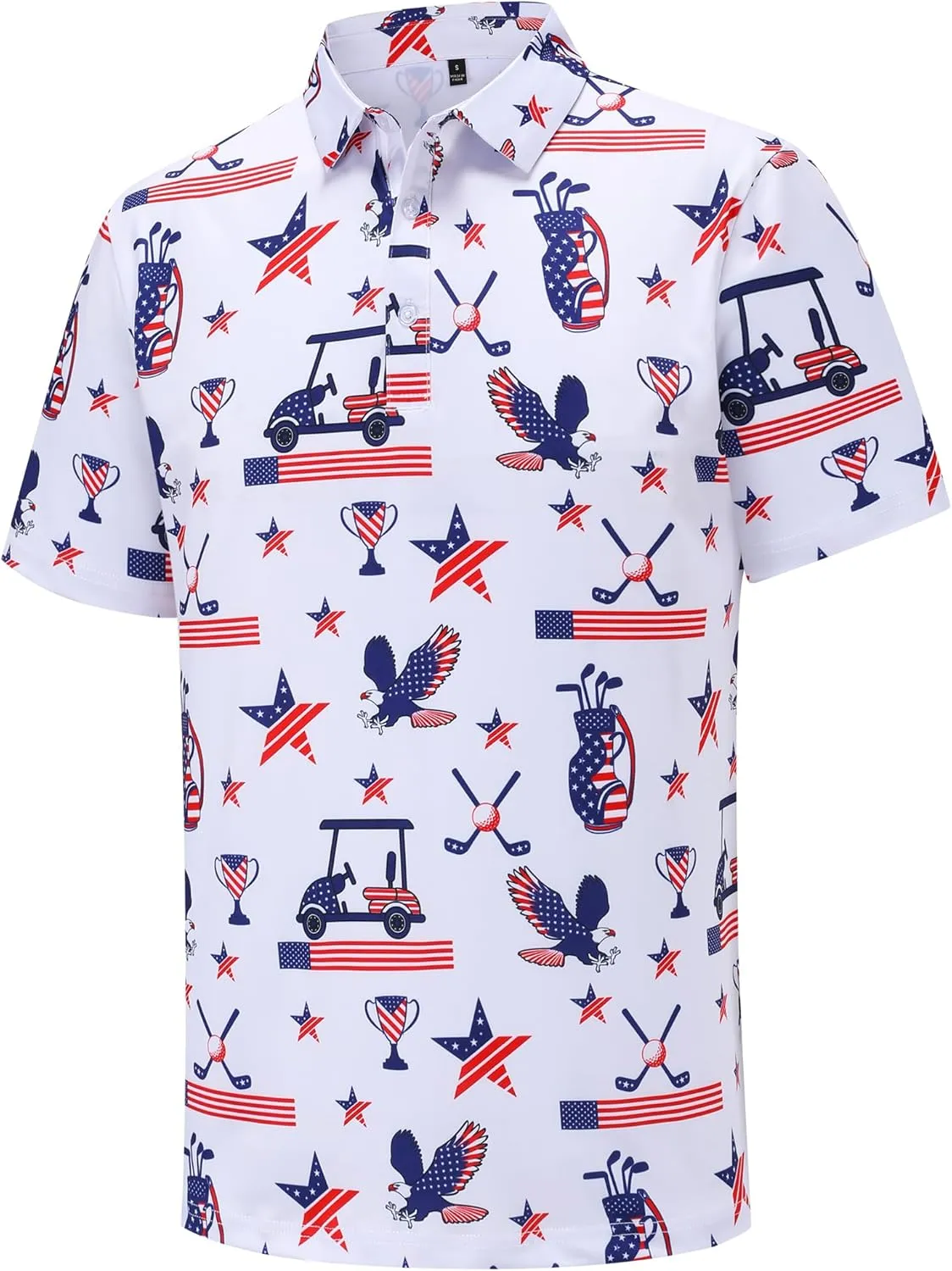 Mens Golf Polo Shirts Short Sleeve Moisture Wicking Dry Fit Performance Casual Funny Golf Polo Shirts for Men