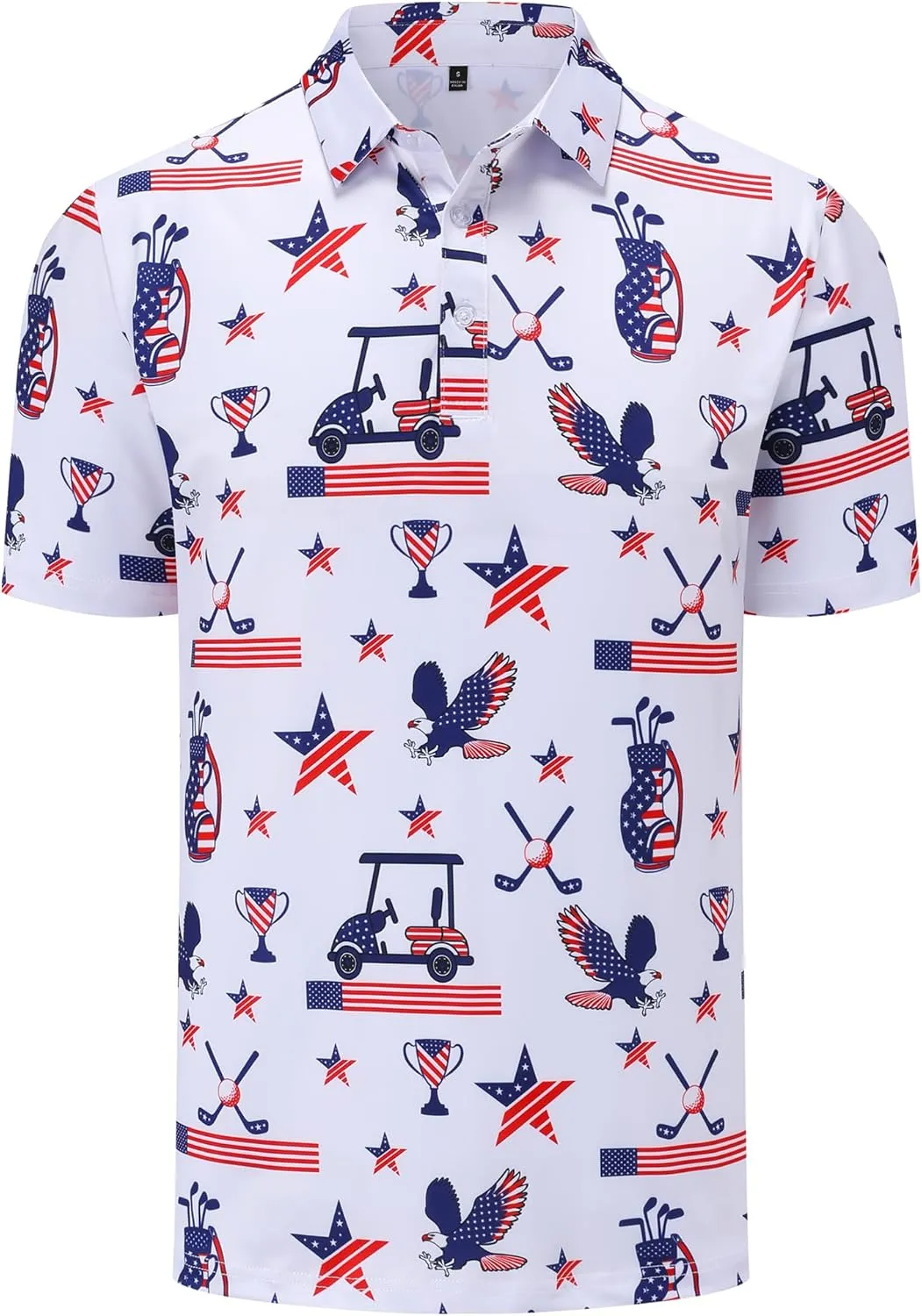 Mens Golf Polo Shirts Short Sleeve Moisture Wicking Dry Fit Performance Casual Funny Golf Polo Shirts for Men
