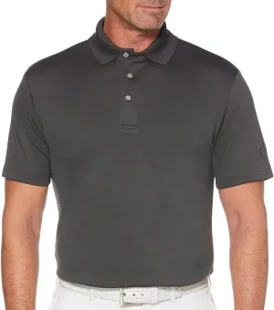 PGA TOUR Men's Airflux Solid Mesh Short Sleeve Golf Polo Shirt
