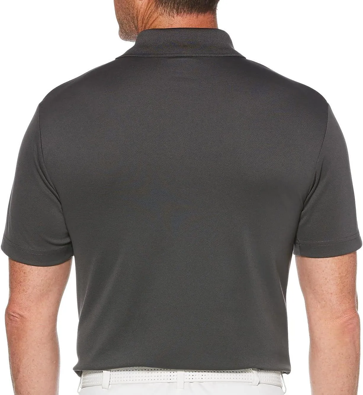 PGA TOUR Men's Airflux Solid Mesh Short Sleeve Golf Polo Shirt