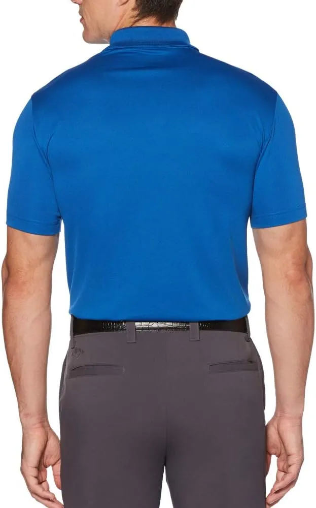 PGA TOUR Men's Short Sleeve Airflux Solid Polo Shirt with Pocket