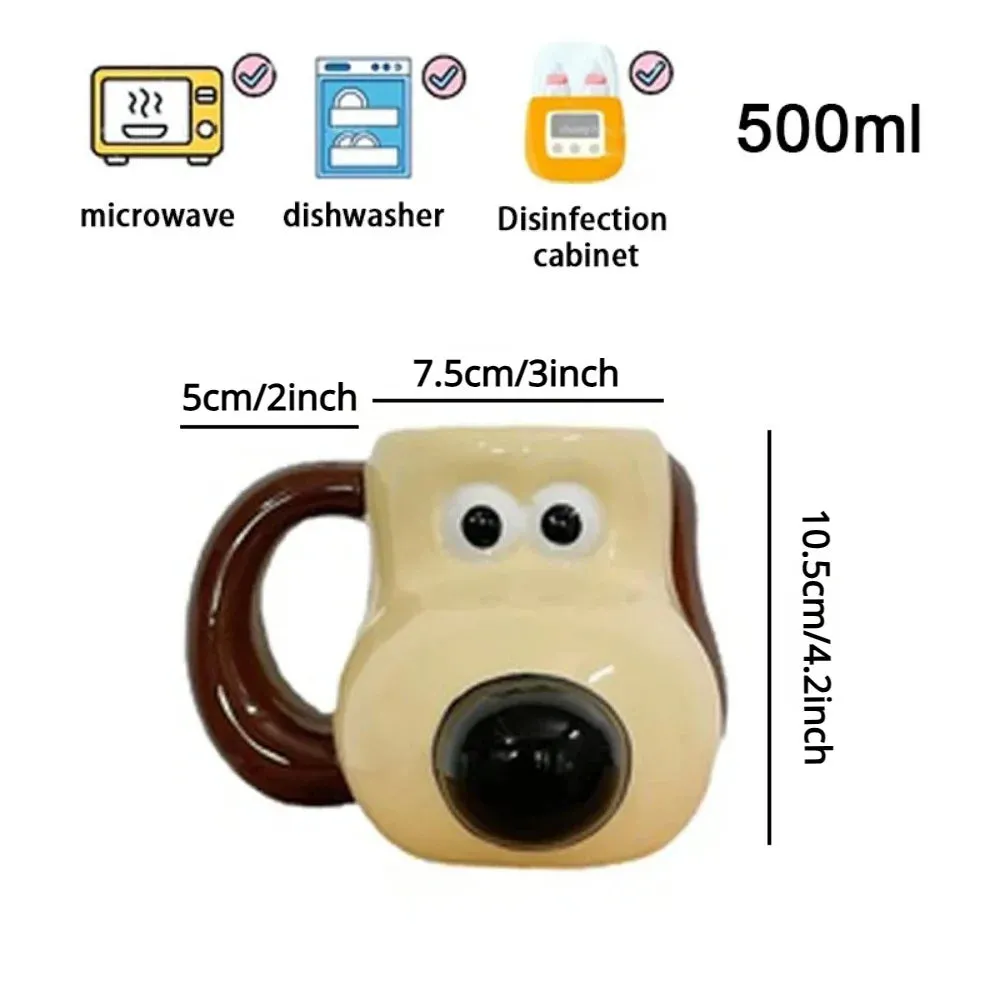 SINOTAO  -  Cartoon Dog Ceramic Mug Coffee Mug 20oz Large Capacity Fun Novelty Mug Breakfast Milk Cup Microwave-safe Gift For Friends