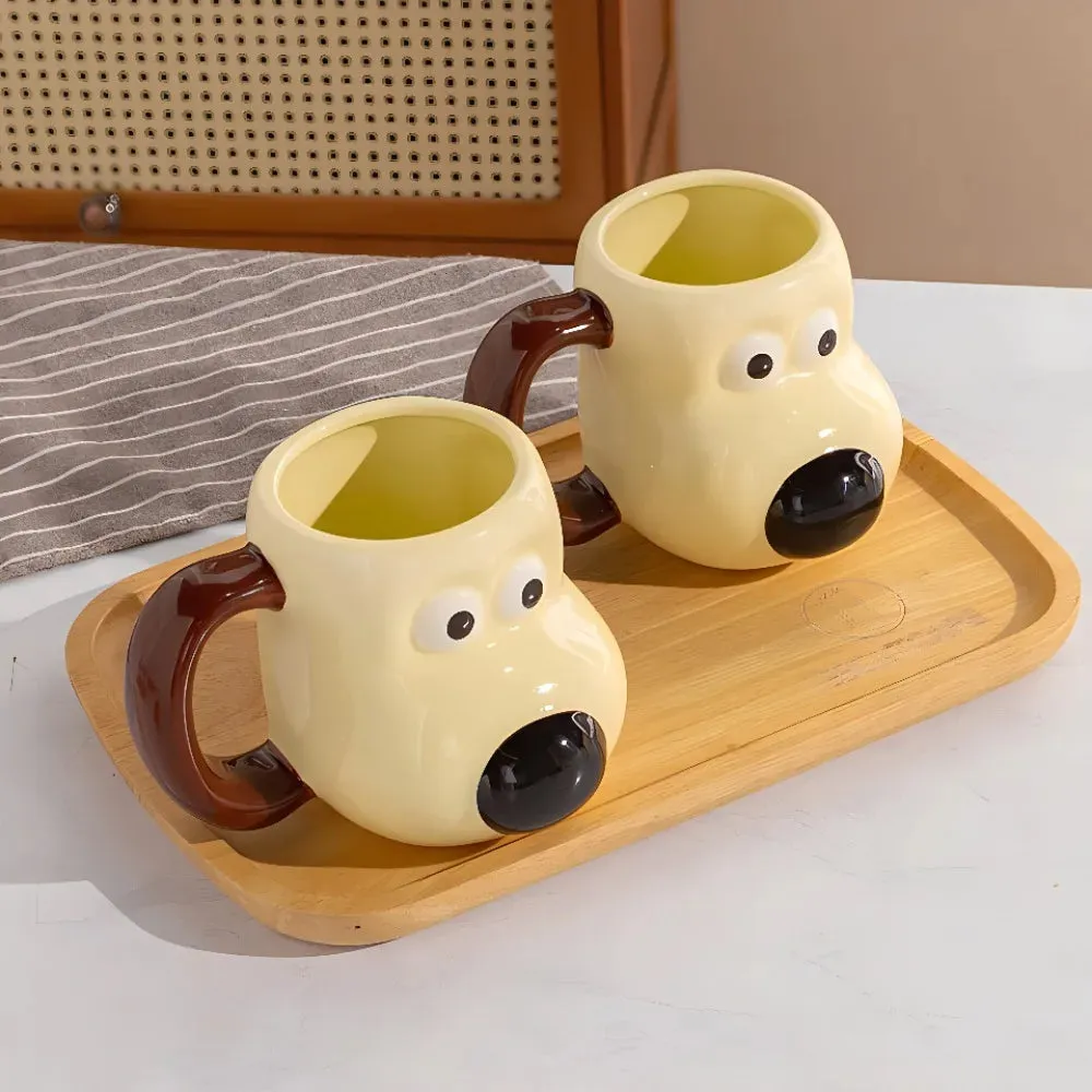 SINOTAO  -  Cartoon Dog Ceramic Mug Coffee Mug 20oz Large Capacity Fun Novelty Mug Breakfast Milk Cup Microwave-safe Gift For Friends