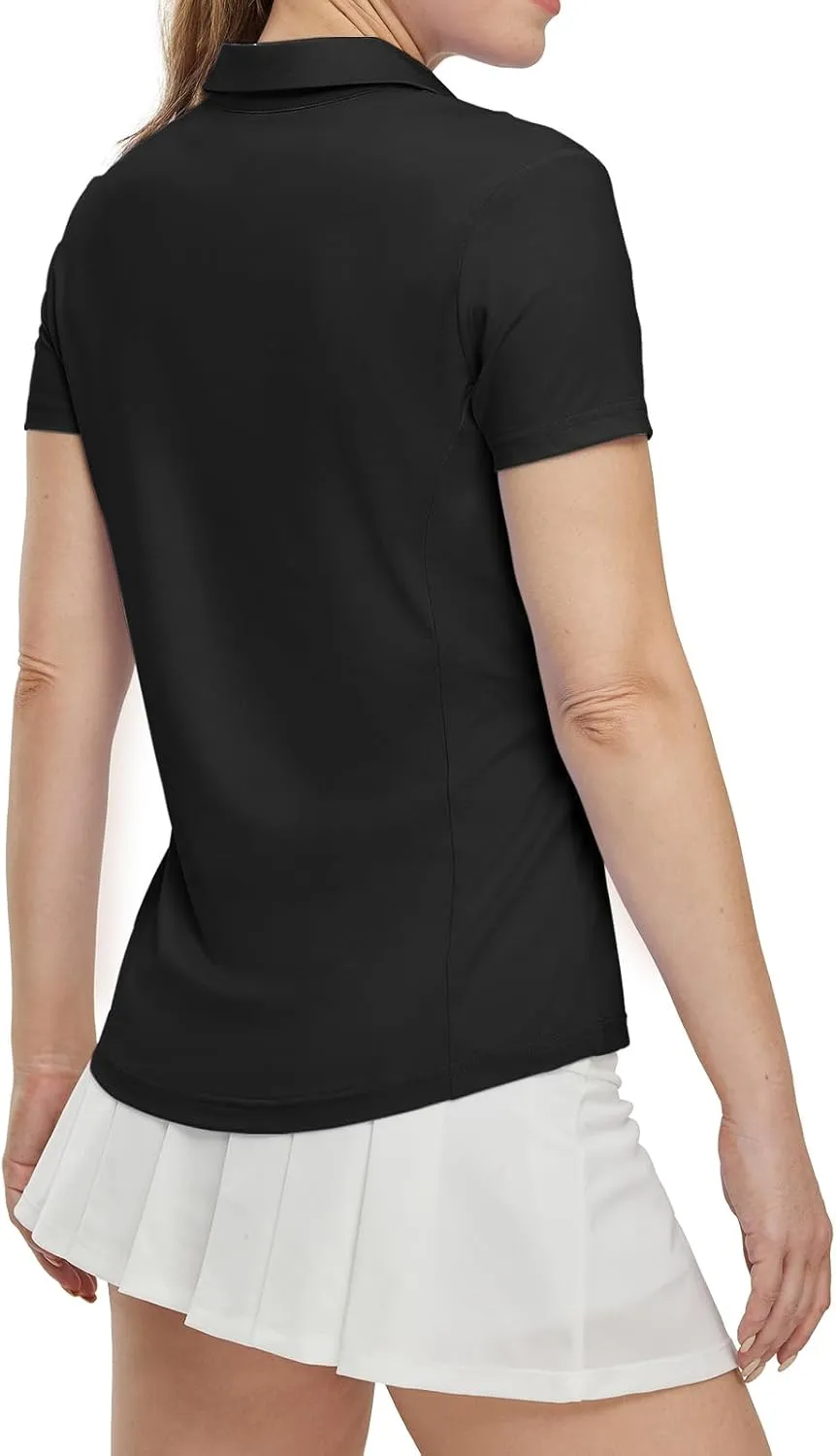TBMPOY Women's Polo Shirts Short Sleeve V-Neck Golf Tennis Shirts Quick Dry UPF 50  Sun Protection Collared Shirt
