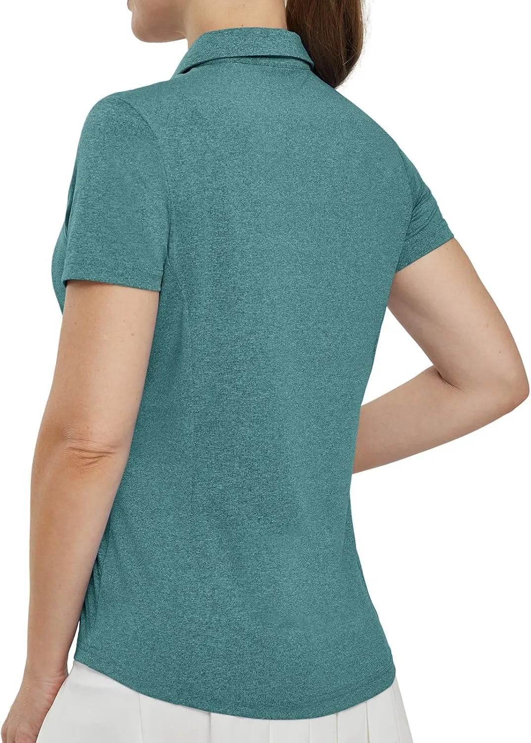 TBMPOY Women's Polo Shirts Short Sleeve V-Neck Golf Tennis Shirts Quick Dry UPF 50  Sun Protection Collared Shirt