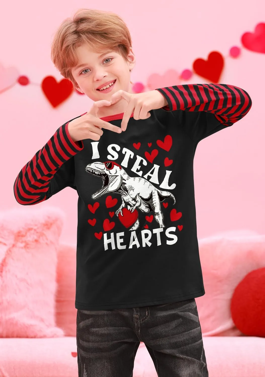 Unisex Kids St Patrick's Mardi Gras Stripe Patchwork Long Sleeve Carnival Shirt 4-14 Years